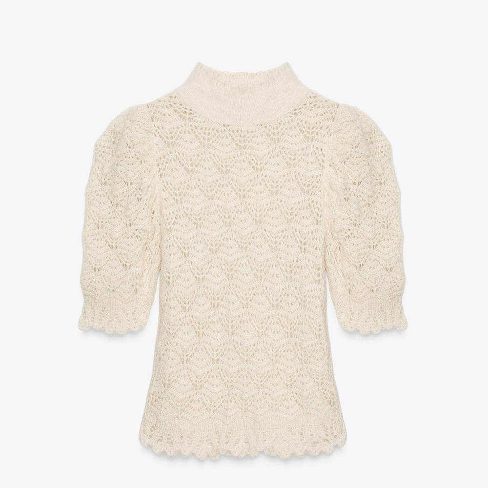 ZARA Romantic Open Knit Sweater. L NWT - Picture 5 of 10